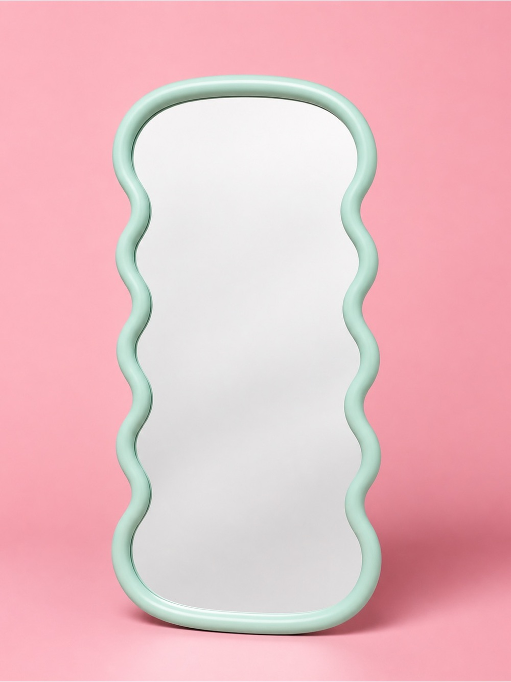 Mini Ultrafragola Style Vintage Aesthetic Wavy Mirror - Medium - Seafoam Green